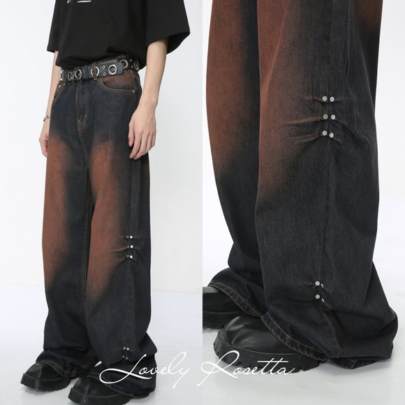 Men's Trendy Wide Leg Jeans - Picture 11 of 12